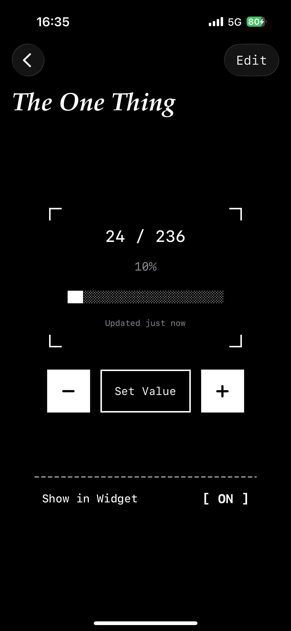 Mini Progress Tracker Detail